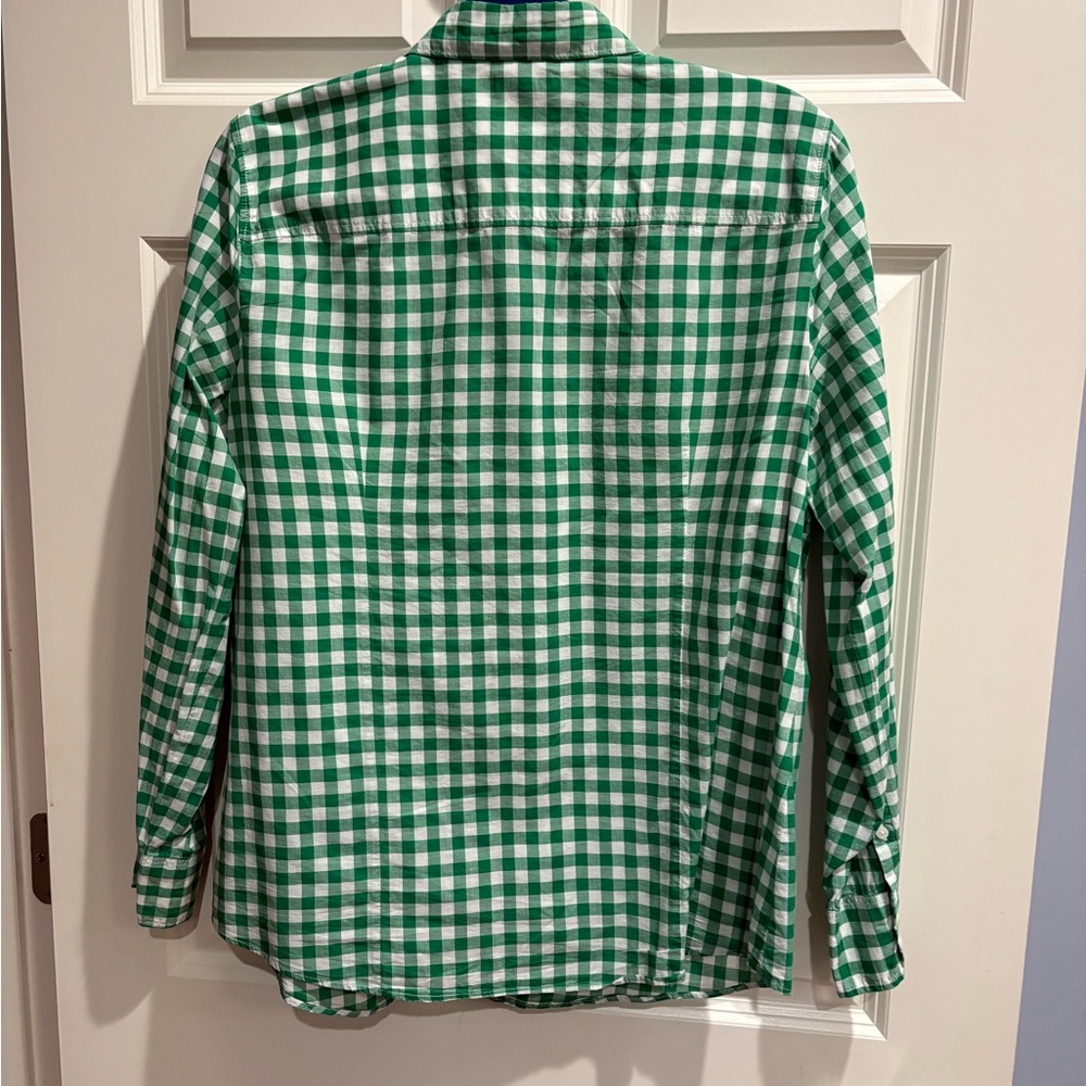 J. Crew Factory, Green and White Checkered Women’s shirt, XL - Picture 2 of 3